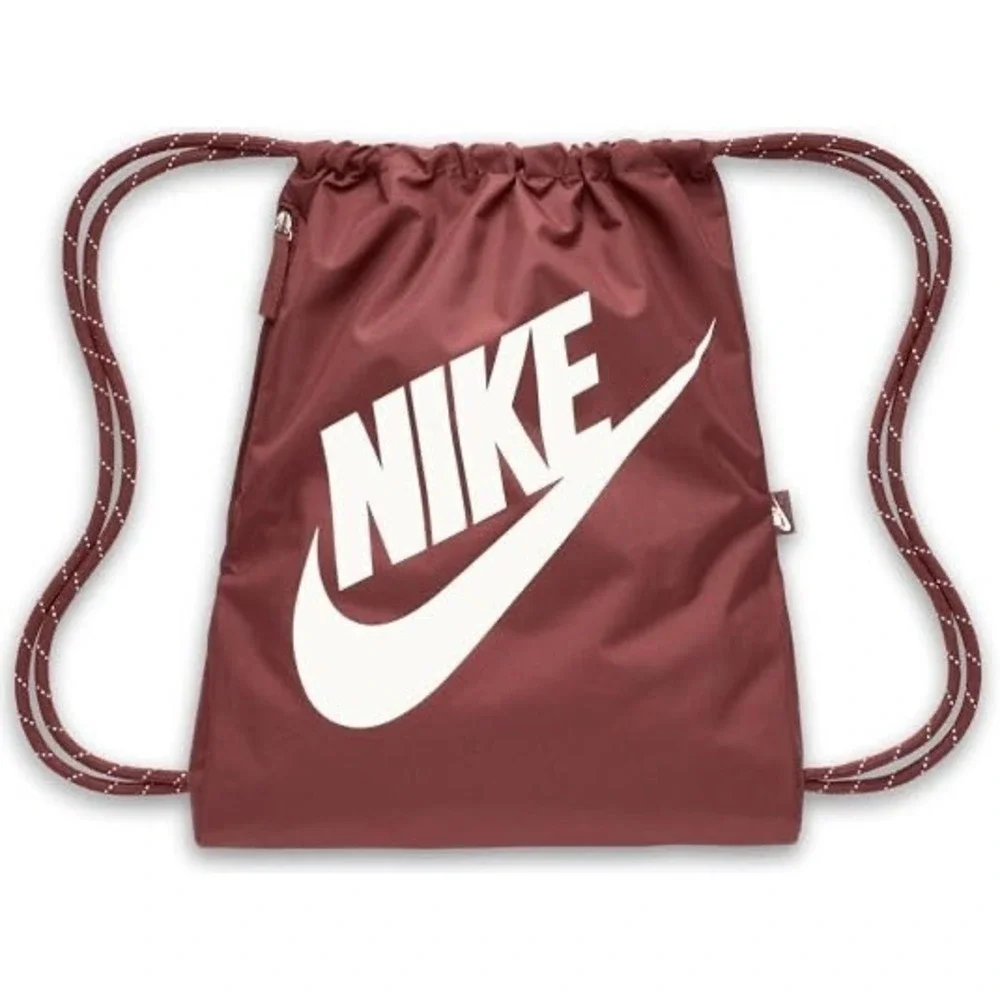 Nike Heritage Drawstring Gym Sack Bag Mauve Pink Athletic 17X13 Inch Futura Logo